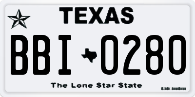 TX license plate BBI0280