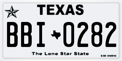 TX license plate BBI0282