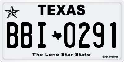 TX license plate BBI0291