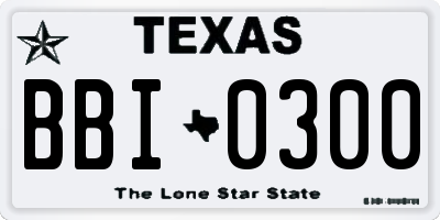 TX license plate BBI0300