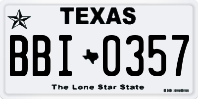 TX license plate BBI0357
