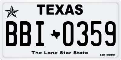 TX license plate BBI0359