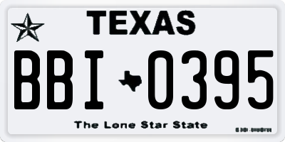 TX license plate BBI0395