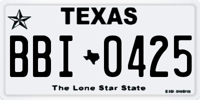 TX license plate BBI0425