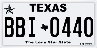 TX license plate BBI0440