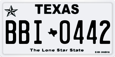 TX license plate BBI0442