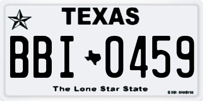 TX license plate BBI0459
