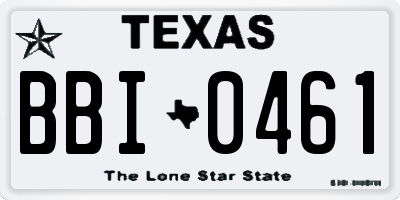 TX license plate BBI0461