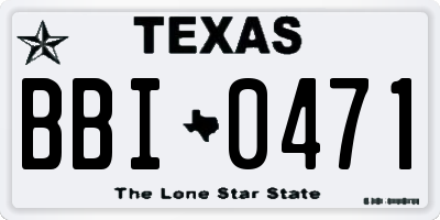 TX license plate BBI0471