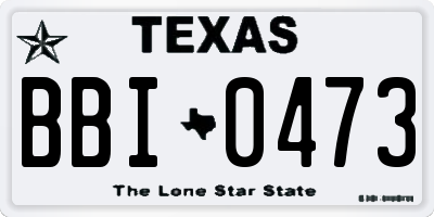 TX license plate BBI0473