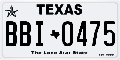 TX license plate BBI0475
