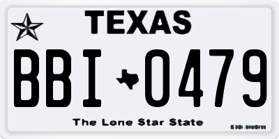 TX license plate BBI0479