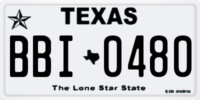 TX license plate BBI0480