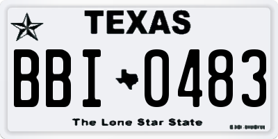 TX license plate BBI0483