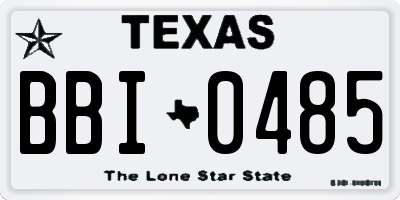 TX license plate BBI0485