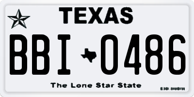 TX license plate BBI0486