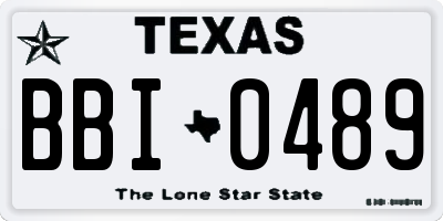 TX license plate BBI0489
