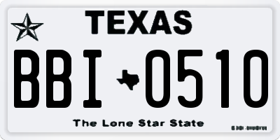 TX license plate BBI0510