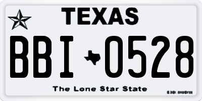TX license plate BBI0528