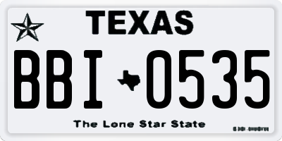 TX license plate BBI0535