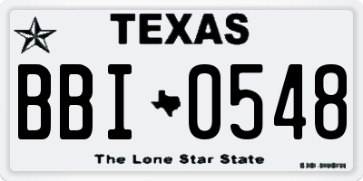 TX license plate BBI0548