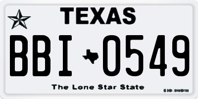 TX license plate BBI0549