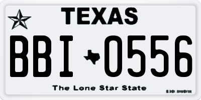 TX license plate BBI0556