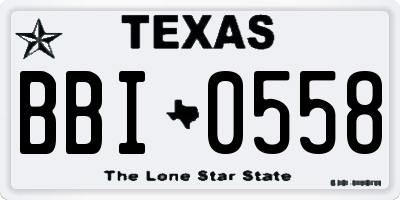 TX license plate BBI0558