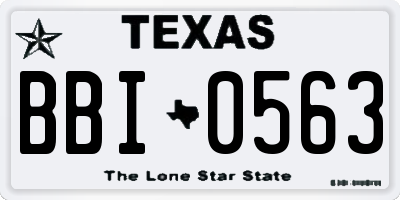 TX license plate BBI0563
