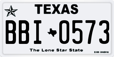 TX license plate BBI0573