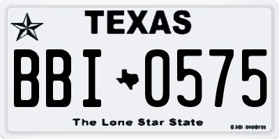 TX license plate BBI0575