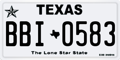 TX license plate BBI0583