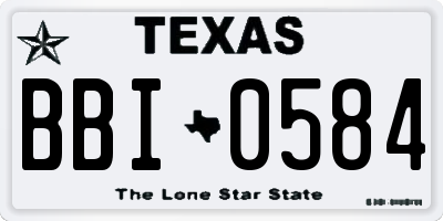 TX license plate BBI0584