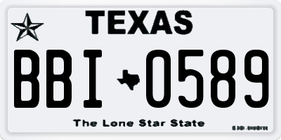 TX license plate BBI0589