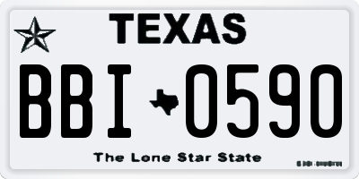 TX license plate BBI0590