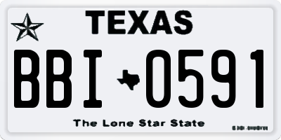 TX license plate BBI0591