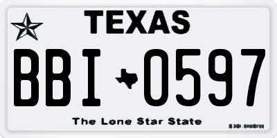 TX license plate BBI0597