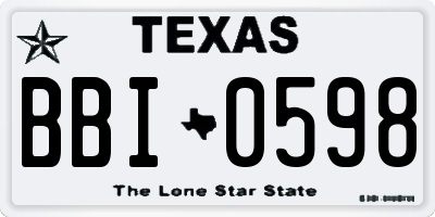 TX license plate BBI0598