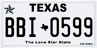 TX license plate BBI0599