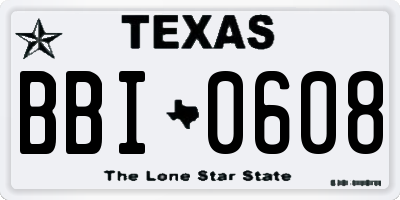 TX license plate BBI0608