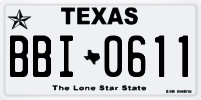 TX license plate BBI0611