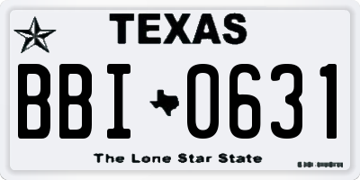 TX license plate BBI0631