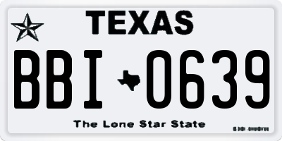 TX license plate BBI0639