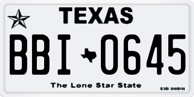 TX license plate BBI0645