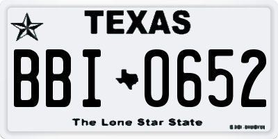 TX license plate BBI0652