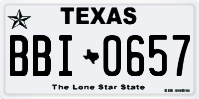 TX license plate BBI0657