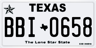 TX license plate BBI0658
