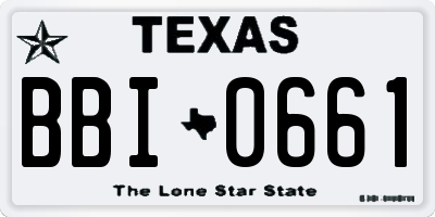 TX license plate BBI0661