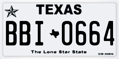 TX license plate BBI0664
