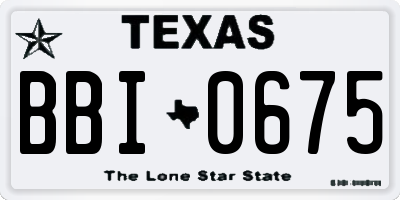 TX license plate BBI0675